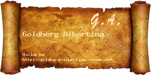 Goldberg Albertina névjegykártya
